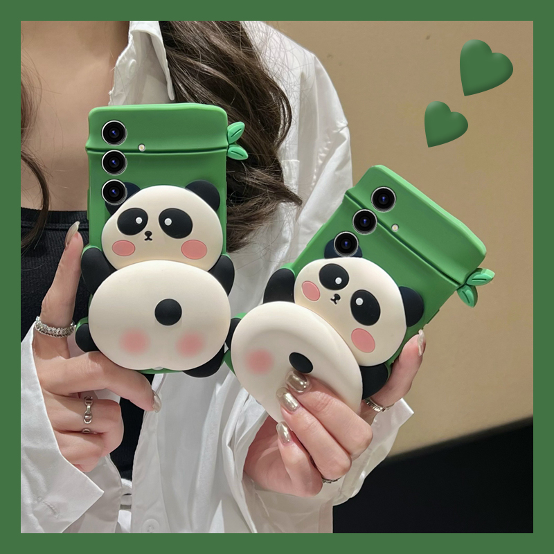 手机壳硅胶卡通趣味竹子熊猫立体捏捏屁股