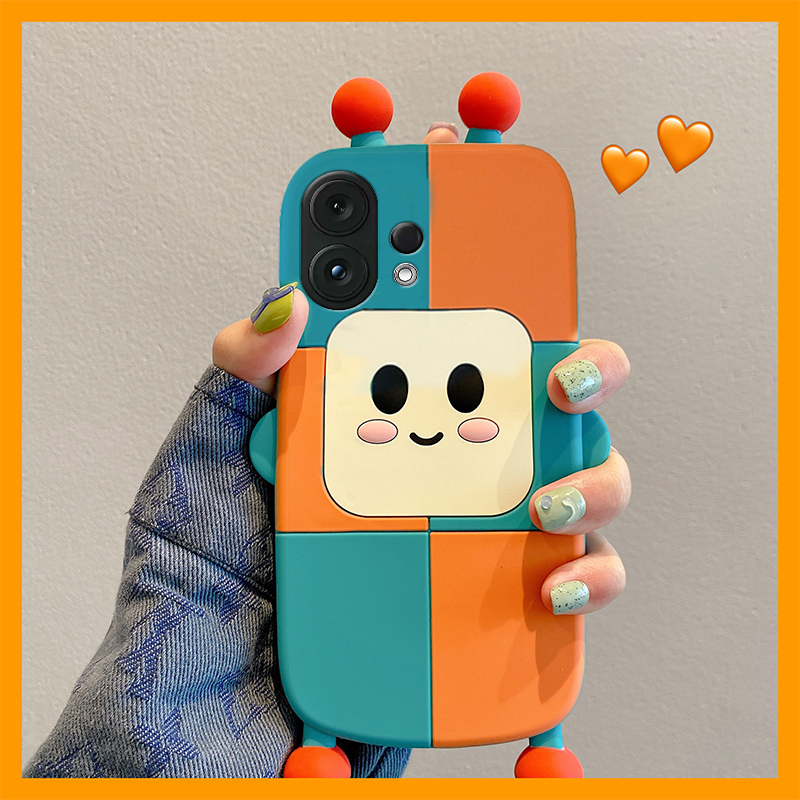 手机壳硅胶卡通呆萌彩色机器人