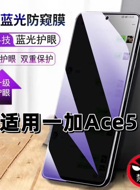适用一加Ace5钢化膜防偷窥PKG110抗蓝光护眼防窥膜OnePlus手机膜5G黑边保护隐私膜全屏高清紫光防摔玻璃贴膜