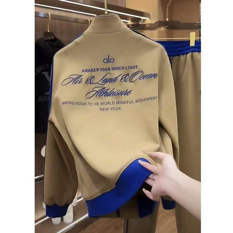 alo衣服男装痞帅潮牌男款休闲运动套装新款卫衣外套休闲卫裤男士