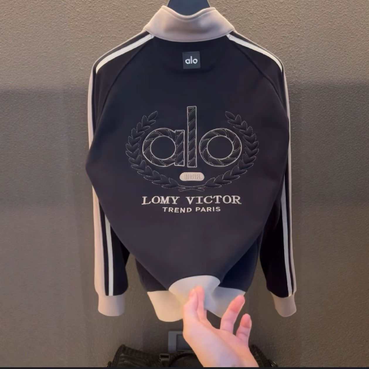 alo男装衣服男士上衣男款潮牌立领外套男士2025冬新款老钱风卫衣