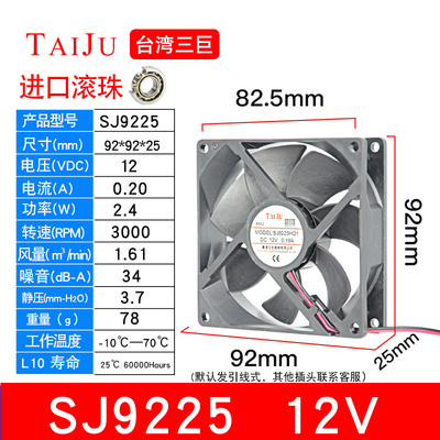 台湾三巨散热风扇TAIJU9225