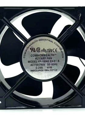 全新三协18060正方形 AC220V/240V FP-18060 EX-S1-B 45W散热风扇