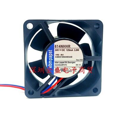 614NHHR 原装德国ebmpapst 24VDC 3.0W 60*60*25MM 设备轴流风扇