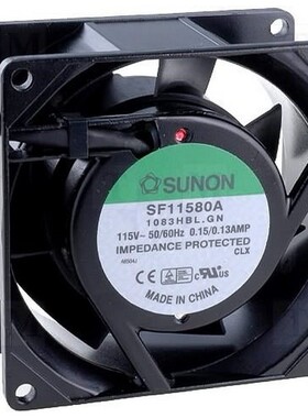 SUNON建准SF11580A 1083HBL/HSL.GN 115V 0.15/0.13A机柜风扇8038