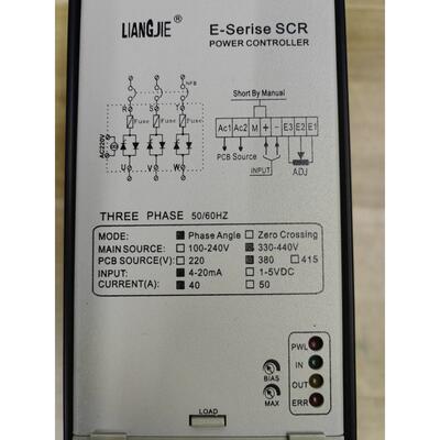 LIANGJIE LJSE-3P-380V40A-1 40A 380V 电力调整器 E-Serise SCR