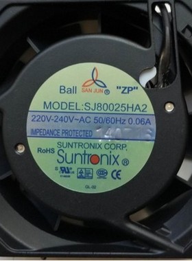 SJ80025HA2 HA1 8025 110V 全新三巨风机 220V 8CM双滚珠散热风扇