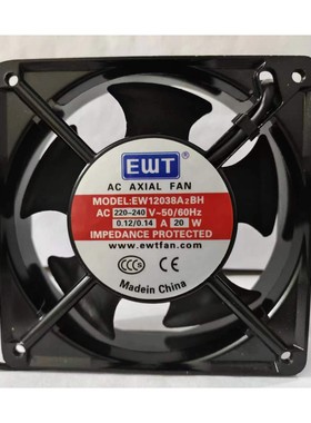 全新EWT轴流风机EW12038A2BH 220V 20W 12CM机柜交流散热风扇
