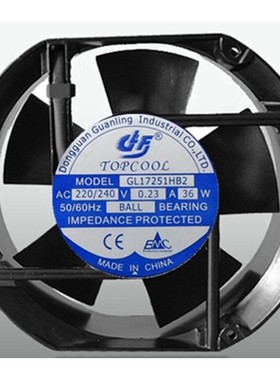 全新TOPCOL GL17251HB2/HB3 220V/380V 0.23A 17251 机柜散热风扇