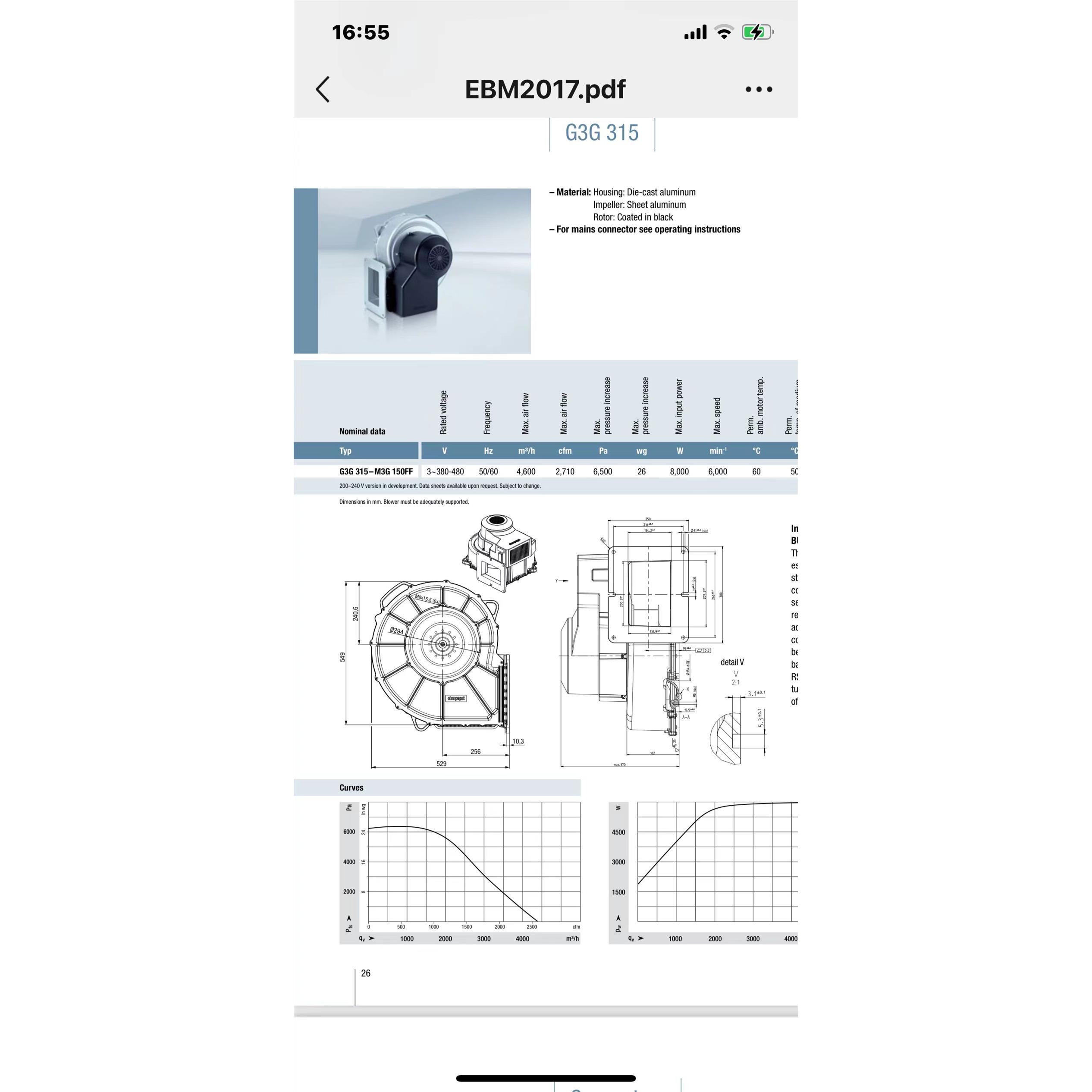 德国进口全新G3G315-M3G150FF-191 380V-480V 4吨锅炉使用鼓风机