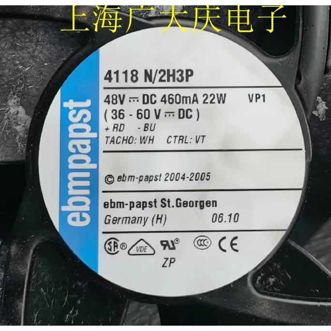 德国ebmpapst 4118N/2H3P/4P/5P/6P/7P/8P 48V 4118NH3 散热风扇