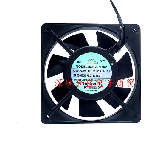 SJ1225HA2 全新台湾三巨12025 AC220V 12CM 机柜轴流散热风机风扇