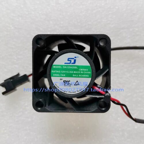SJ全新SA120428BL DC12V伏0.36A 4cm厘米4028 2线大风量散热风扇