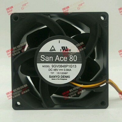 9GV0848P1G13原装正品 8038 48V 0.84A 4线pwm高端散热风扇