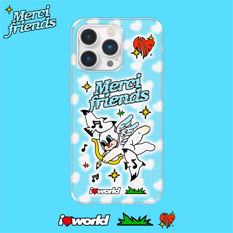 MERCI FRIENDS 主理人合作-天使白猫-适用苹果iPhone14-16磁吸壳