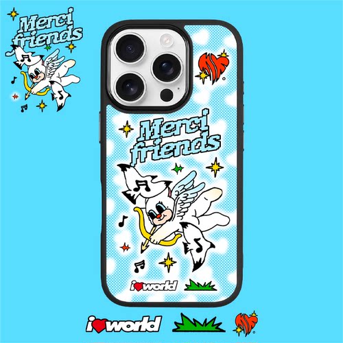 MERCI FRIENDS主理人合作-磁吸-天使白猫-适用iPhone15-17手机壳