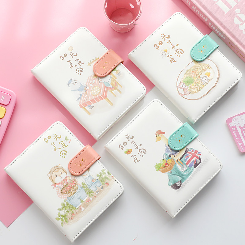 简约手账本少女心可爱ins风网红手帐本日系插画网格小学生方格笔记本