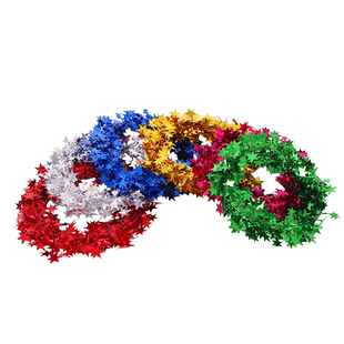 圣诞节装饰品五角星星铁丝新年马年活动布置挂饰彩带圣诞树挂件