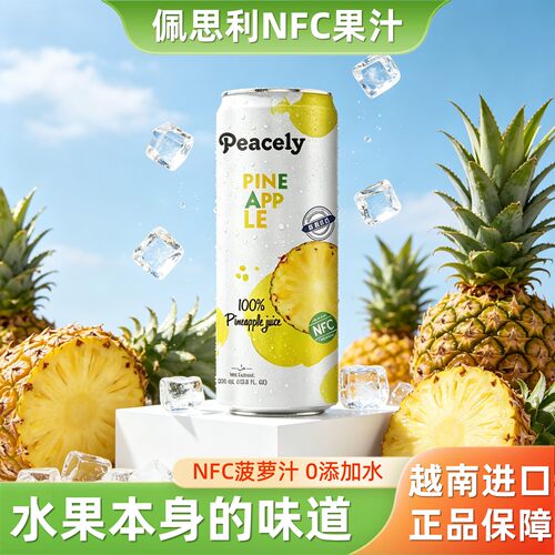 越南进口nfc菠萝汁果肉果汁罐装