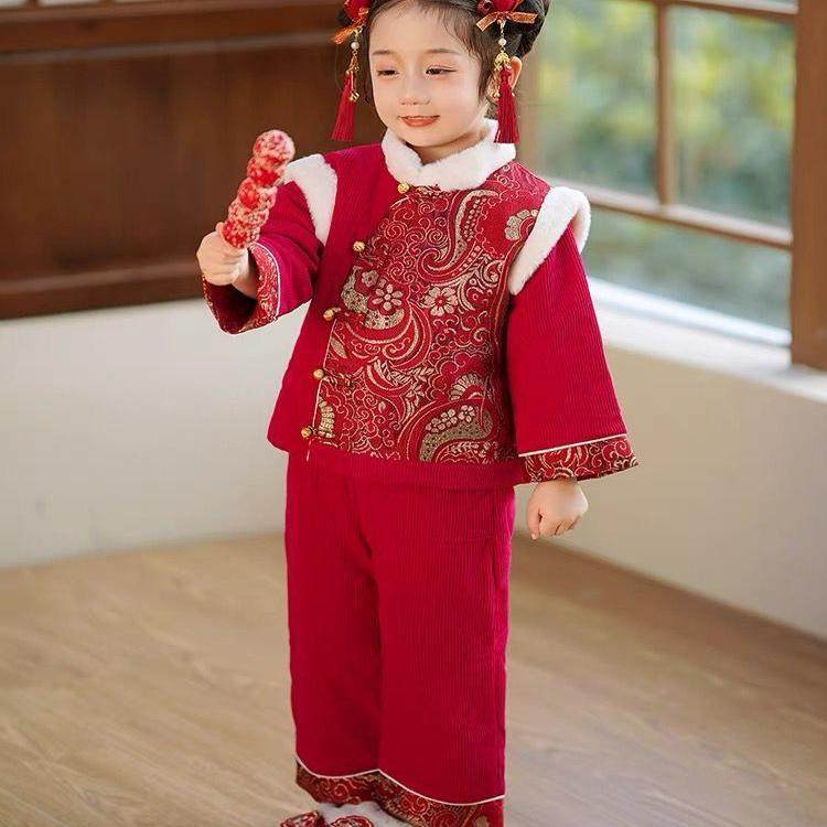 唐装儿童幼儿园元旦演出服秋冬季汉服中国风套装加绒男女童拜年服,童装/婴儿装/亲子装,棉袄/棉服,淘宝优惠券,粉丝福利购,淘宝优惠卷