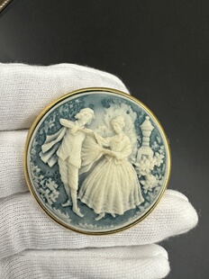 西洋古董罗密欧与灰姑娘胸针国外回流错过无补