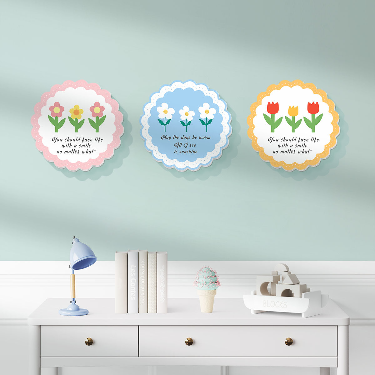 小清新可爱花装饰立体墙贴卧室客厅寝室店铺布置墙面遮丑补漏简约