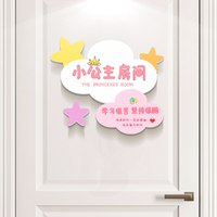 小公主儿童房间装饰布置门贴挂牌女孩创意卧室门墙面墙贴门牌贴纸