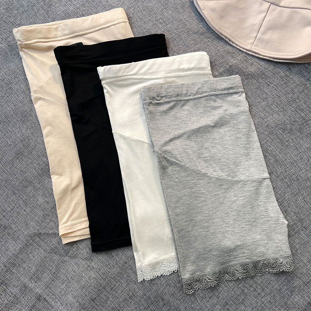 孕妇安全裤子女夏季薄款托腹防走光纯色莫代尔打底裤蕾丝短裤春夏