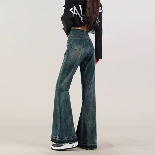 布衣妈咪复古孕妇喇叭牛仔裤