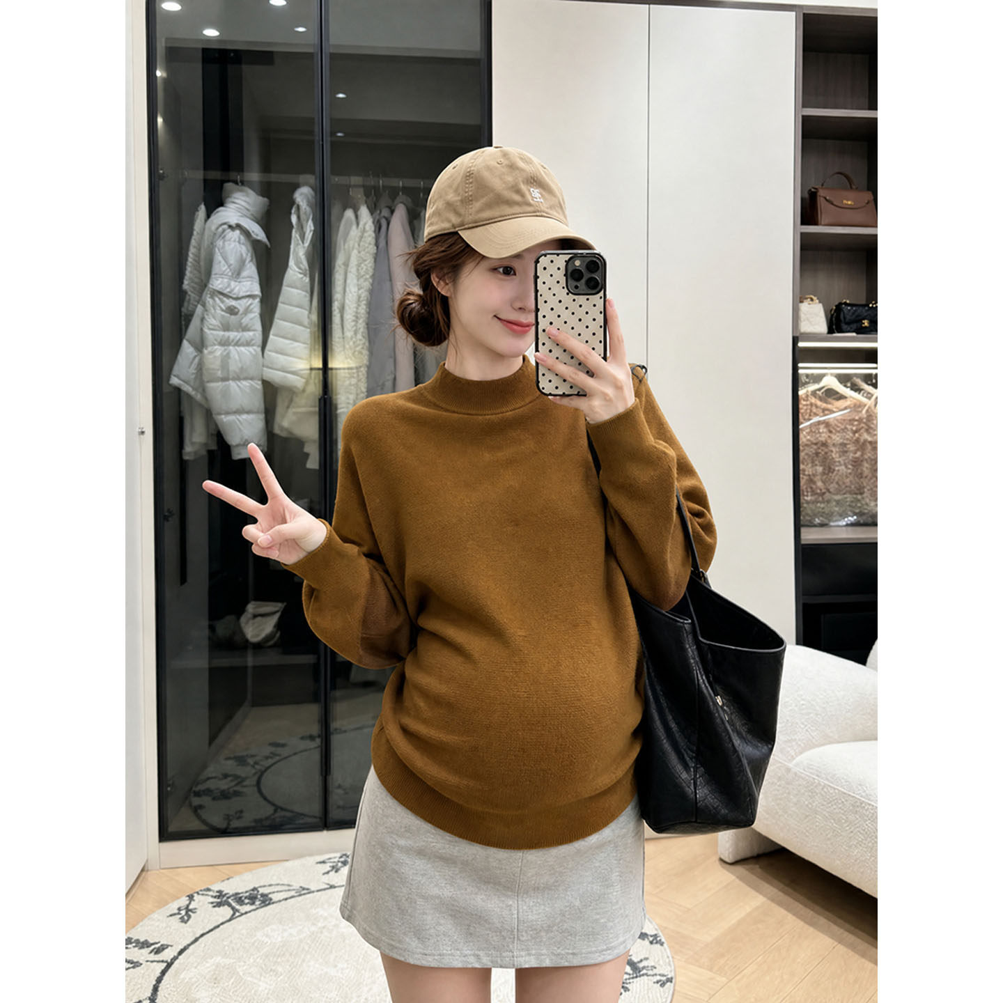 布衣妈咪孕妇蝙蝠袖针织毛衣