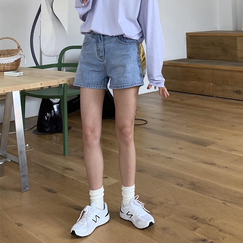 孕妇牛仔短裤韩国宽松休闲外穿显瘦夏季薄款纯色阔腿三分裤子潮妈