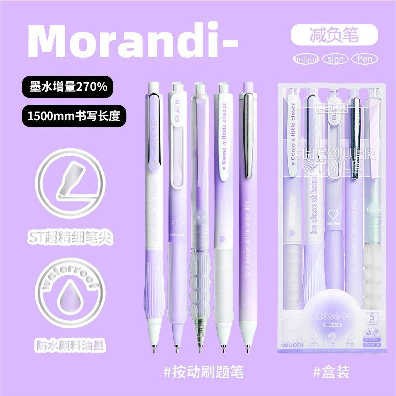 高颜值0.38处方笔墨蓝色按动中性笔顺滑刷题笔速干医护专用蓝黑笔