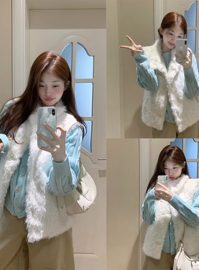 【H2AN1 STUDIO~】羊羔毛马甲女高级感百搭叠穿毛绒背心韩系套装