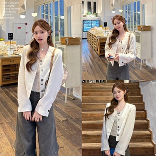 精致高级感名媛风短外套夹克 白色休闲小香风外套女早秋季 FCY