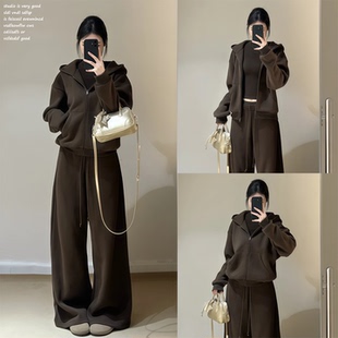 【SKK store~】美拉德穿搭宽松卫衣外套上衣女百搭低腰休闲裤套装