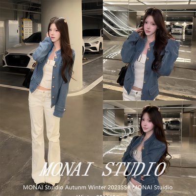 【rpbbrand~】立领长袖牛仔外套