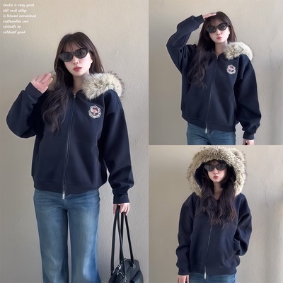 【beetletown~】熊耳朵毛领外套