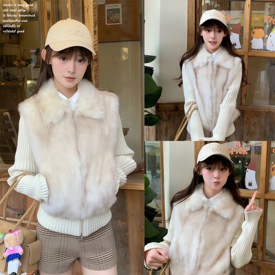 【COCO皮草】韩系短款毛毛外套女