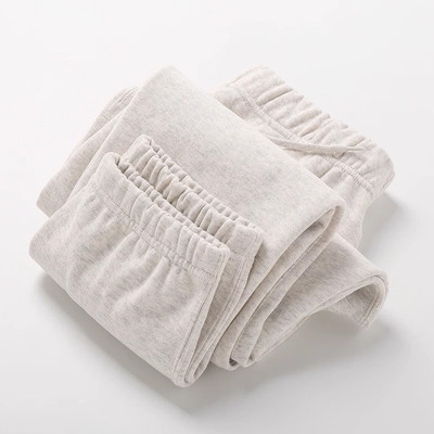 秋冬季爆款雪花灰重磅纯棉加绒加厚运动束脚收口卫裤百搭长裤男款