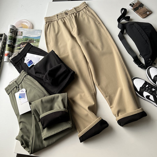 长裤直筒工装防风加绒休闲裤