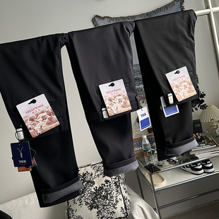 免烫丝光绵羊毛！秋冬男士加绒保暖抗皱弹力商务通勤直筒休闲西裤