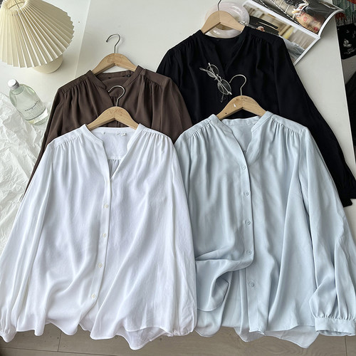 北野U家女装花式抽褶衬衫