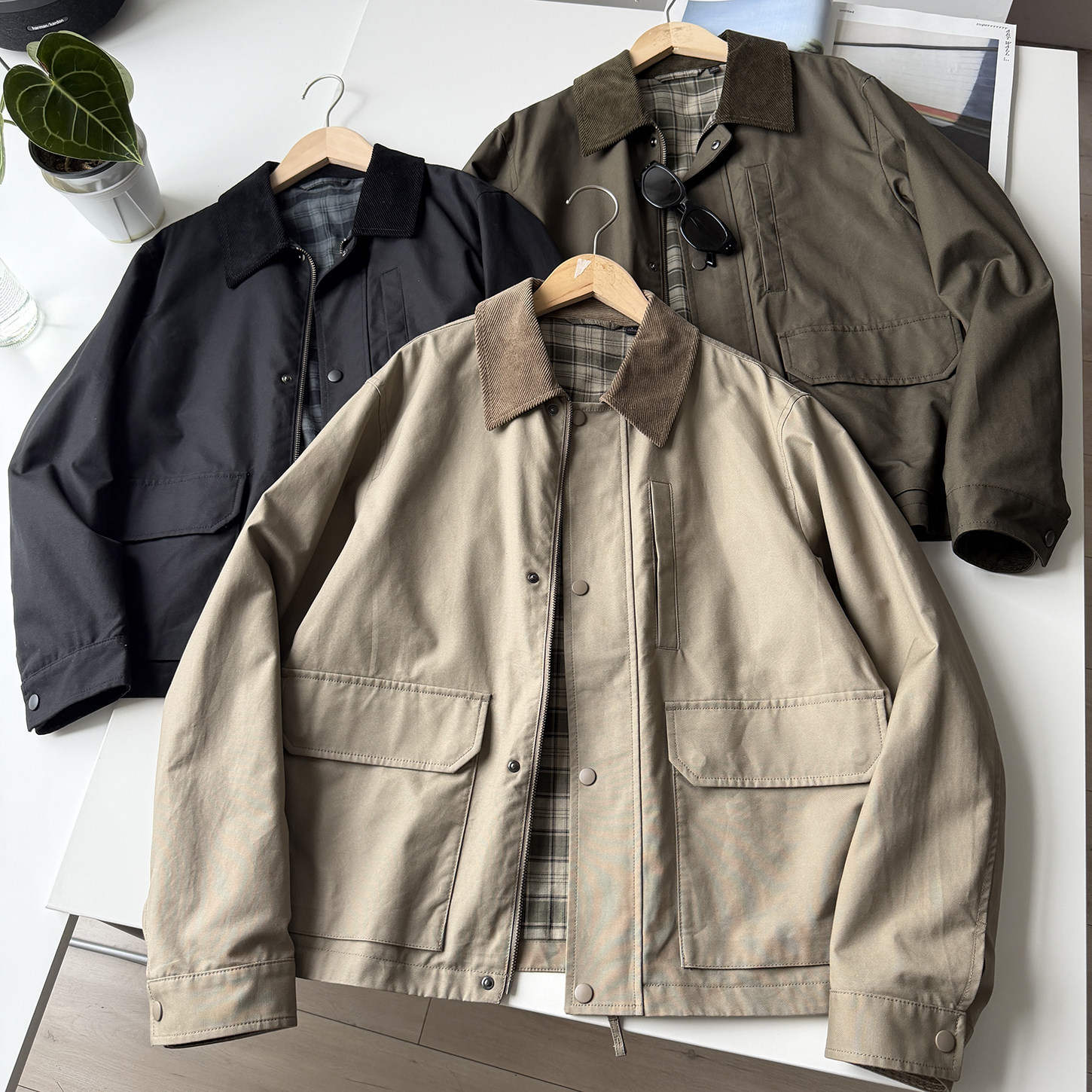 北野U家!春季巴恩风男装女装休闲短夹克外套/英伦风短款BY470117