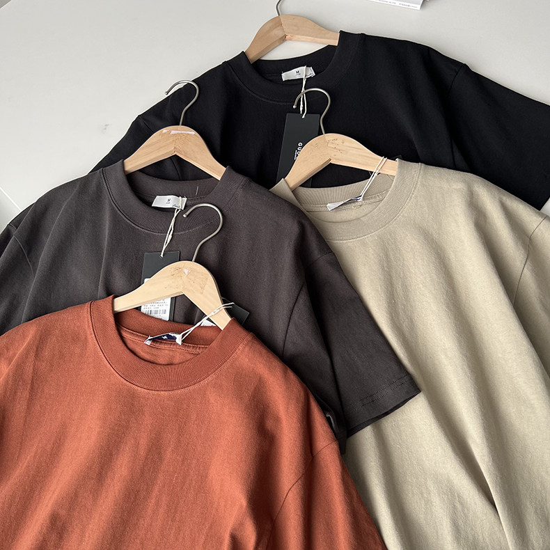 美式复古高克重 春夏男士宽松百搭纯色内搭打底衫圆领短袖T恤,男装,T恤,淘宝优惠券,粉丝福利购,淘宝优惠卷