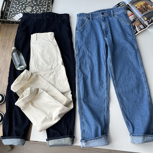 北野U家工装宽松牛仔长裤