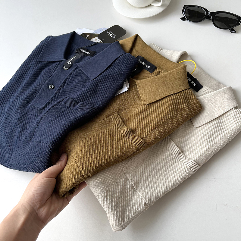 意式轻奢！100棉16针提花纹理 春夏男士通勤商务痞帅针织POLO衫