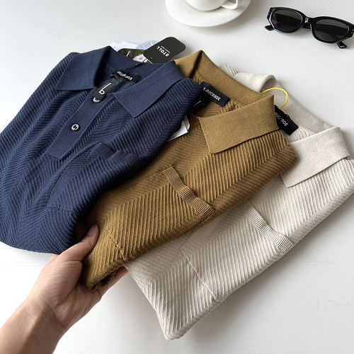 意式轻奢！100棉16针提花纹理 春夏男士通勤商务痞帅针织POLO衫