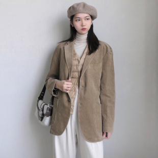 女装 春秋男装 灯芯绒茄克 西装 BY43046 北野U家 外套 日系纯元