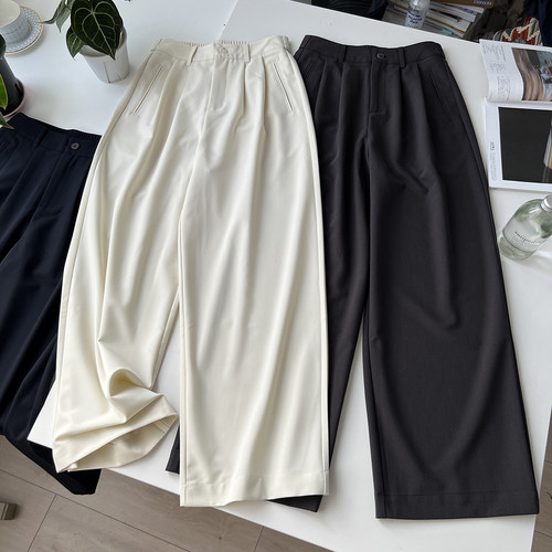 通勤休闲女装显瘦高腰阔腿西装裤