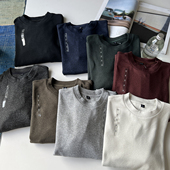 北野U家男装 BY79791 T恤25秋冬新款 柔软针织摇粒绒圆领套头衫 长袖